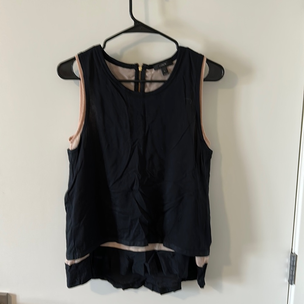 Jcrew black top with bottom ruffle
